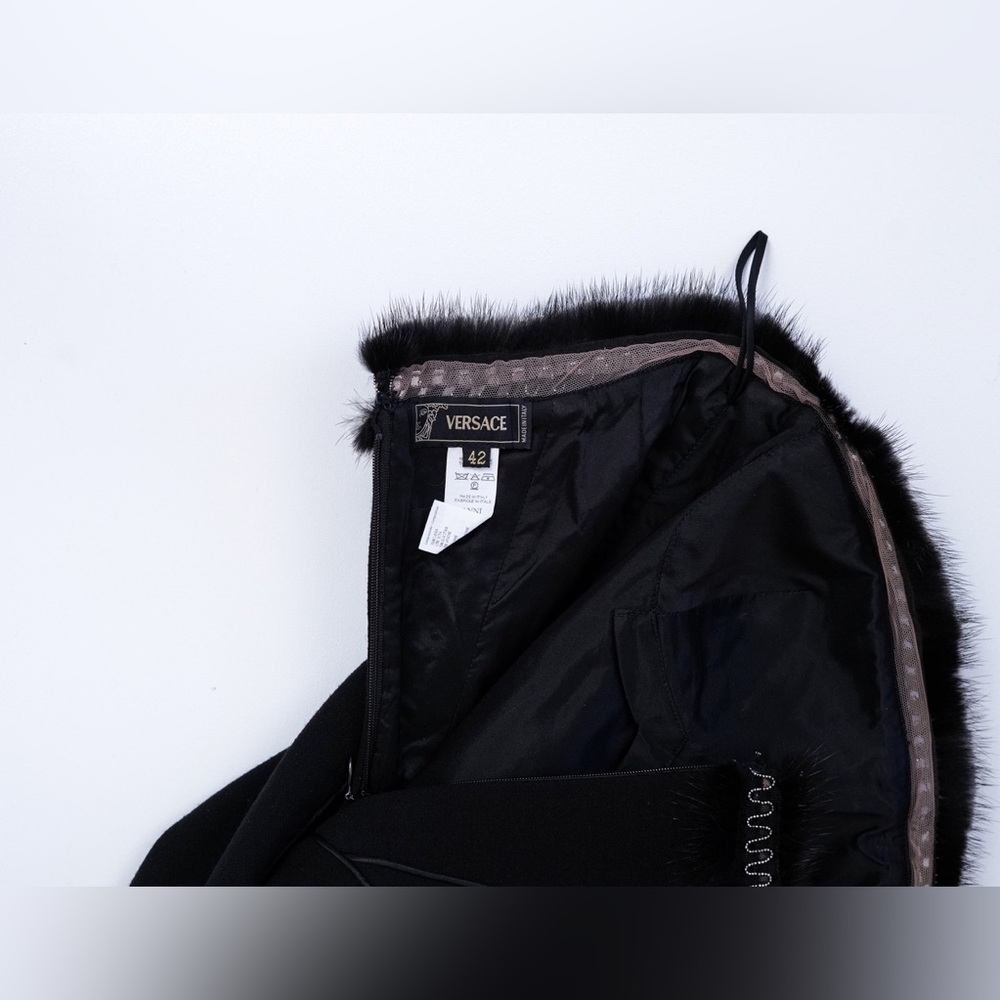 Versace Black Fur Tube Dress - Picture 6 of 6